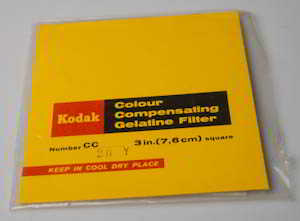 Kodak Wratten CC20Y Yellow  gelatin filter 75mm square  Filter