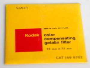 Kodak Wratten CC05R Red gelatin filter 75mm square Filter Kodak Wratten CC05R Red gelatin filter 75mm square Filter