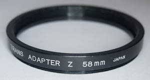 Unbranded Trans Adaptor Z 58mm Lens adaptor