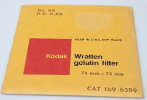 Kodak Wratten 96 ND 0.80 gelatin filter 75mm square Filter Kodak Wratten 96 ND 0.80 gelatin filter 75mm square Filter