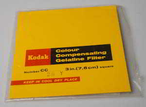 Kodak Wratten CC20Y Yellow gelatin filter 75mm square Filter Kodak Wratten CC20Y Yellow gelatin filter 75mm square Filter