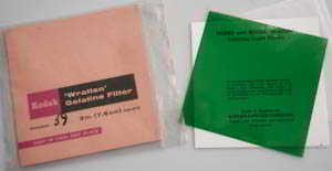 Kodak Wratten 59 gelatin filter 3in (76mm) square Filter Kodak Wratten 59 gelatin filter 3in (76mm) square Filter