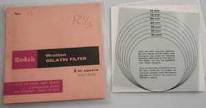 Kodak Wratten 82 gelatin filter 76mm square Filter Kodak Wratten 82 gelatin filter 76mm square Filter