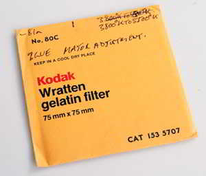 Kodak Wratten 80C gelatin filter 75mm square Filter Kodak Wratten 80C gelatin filter 75mm square Filter