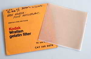 Kodak Wratten 81B gelatin filter 75mm square Filter Kodak Wratten 81B gelatin filter 75mm square Filter