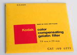 Kodak Wratten CC10Y Yellow gelatin filter 75mm square Filter Kodak Wratten CC10Y Yellow gelatin filter 75mm square Filter