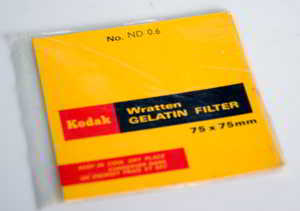Kodak Wratten ND 0.6 gelatin filter 75mm square Filter Kodak Wratten ND 0.6 gelatin filter 75mm square Filter