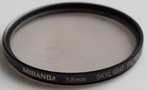 Miranda 58mm Skylight Filter Miranda 58mm Skylight Filter